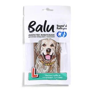 Лакомство BALU жевательное для собак крупных пород с коллагеном L, 100 гр.