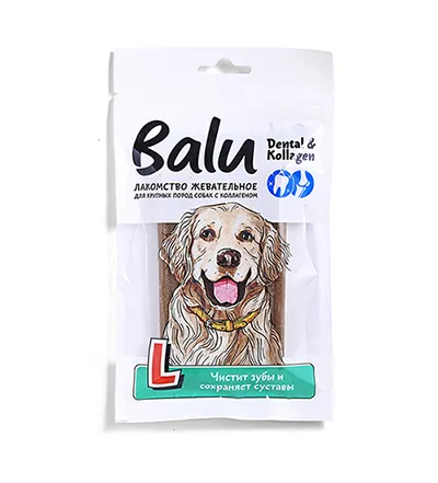 Лакомство BALU жевательное для собак крупных пород с коллагеном L, 100 гр.