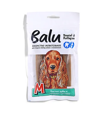 Лакомство BALU жевательное для собак средних пород с коллагеном M, 100гр